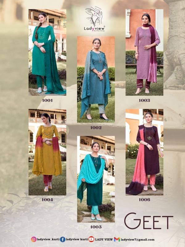 Ladyview Geet Designer Silk Ethnic Wear Readymade Salwar